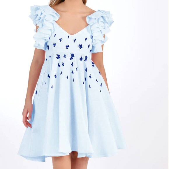 EUC Fanm Mon Galata Dress in Light Lagoon - Size Large - Picture 1 of 6